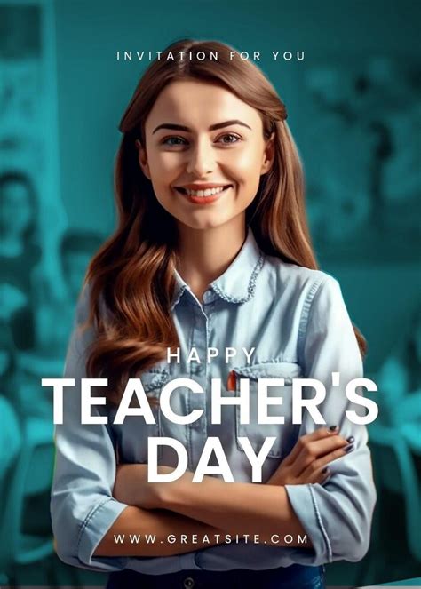 Minimalist Teachers Day Invitation Card 49512081 Template