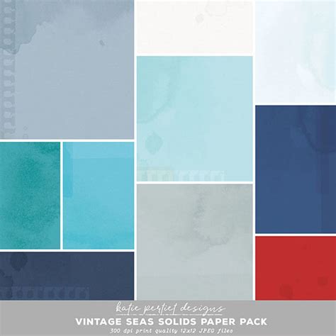 vintage seas solids paper pack digital art