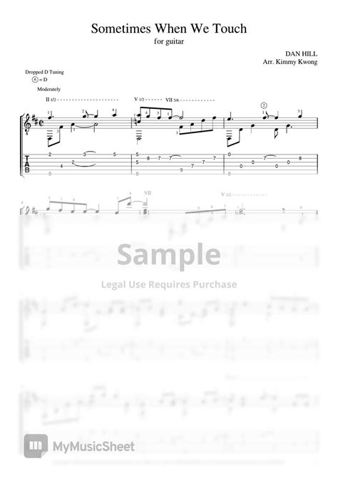 Dan Hill Sometimes When We Touch Fingerstyle Guitar Tab Tab