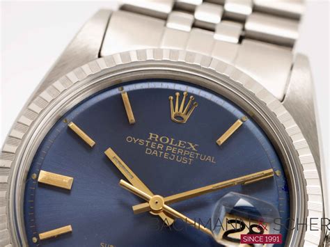 Rolex Datejust Man Size Blue Dial Ref Stainless Steel Papers Bj