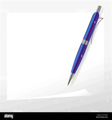 Blue Pen And Paper Stock Vector Image And Art Alamy