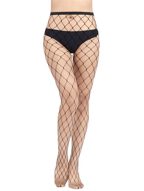 1pair Large Mesh Fishnet Stockings Pantyhose Shein Usa