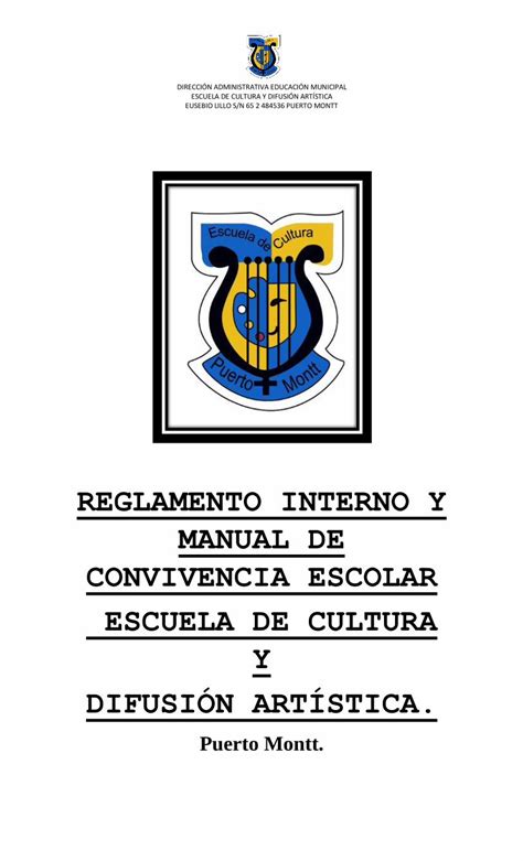 PDF REGLAMENTO INTERNO Y MANUAL DE CONVIVENCIA ESCOLAR Desde Esta