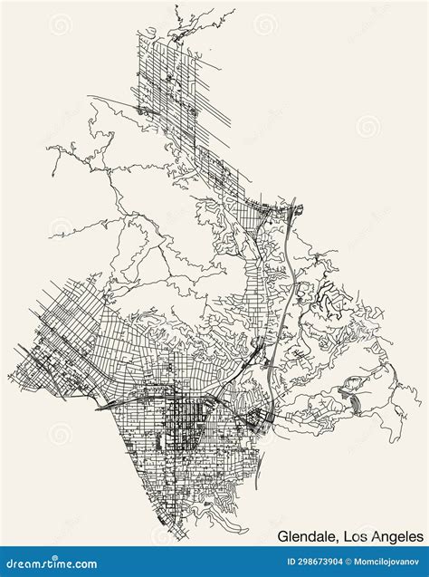 Street Roads Map Of The City Of Glendale Los Angeles City Council