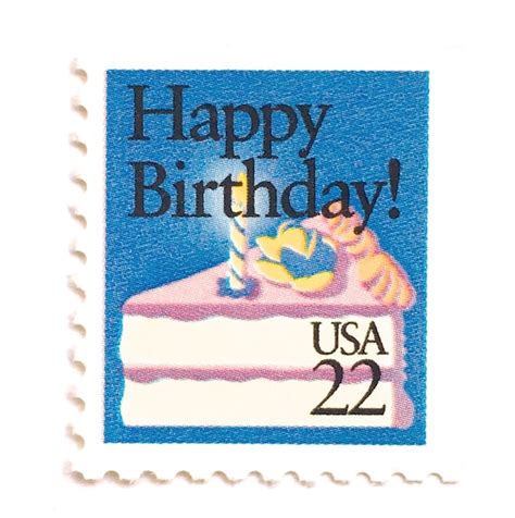 5 Unused Vintage Happy Birthday Postage Stamps 22 Cent Etsy