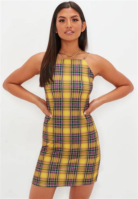 Missguided Yellow Plaid Strappy A Line Dress Yellow Plaid Clothing Inspired By Clueless