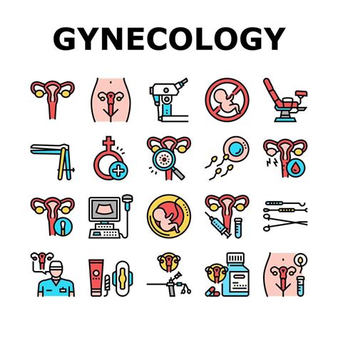 Gynecology Treatment Collection Icons Set Vector Sign 10169701 Vector