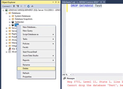 Sql Serverda Veritaban N Silme Bili Im Programlama