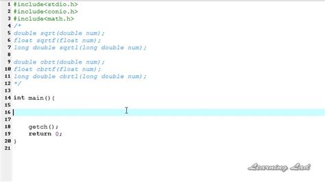 095 95 Sqrt And Cbrt Functions In C Programming Language Video Tutorial