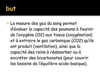 Gaz du sang artériel PPT