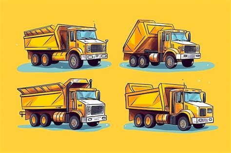 Premium Ai Image Dump Trucks Illustration Transportation Illustration