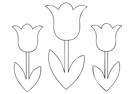 10 Best Free Printable Tulip Stencil Printablee Free Printable