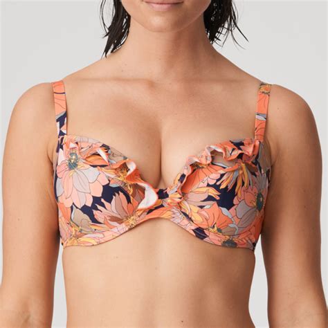 Primadonna Swim Melanesia Plunge Bikini Oberteil Coral Flower Annadiva