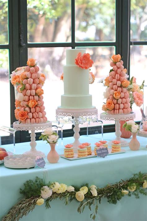 Pin De Babka Sweet Table Design Em Peach Mint Wedding By Babka