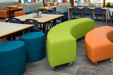 These Curved Ottomans At Varying Levels Create A Perfect Classroom Seating Solution Under Desk