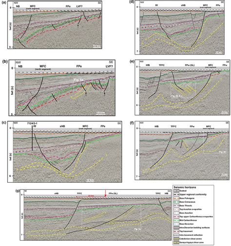 Examples Of Interpreted Seismic Profiles From The Bss 01 Survey 2 D