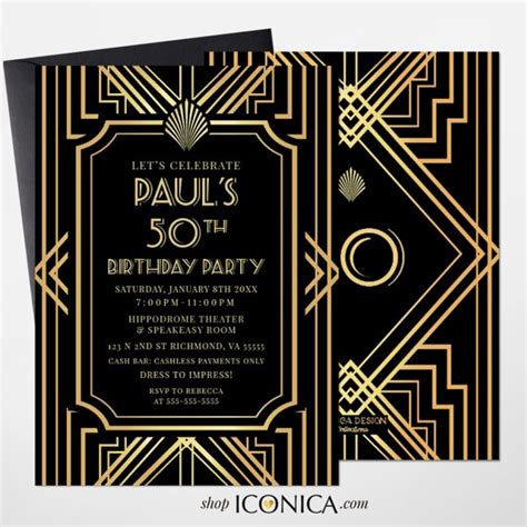 50th Birthday Roaring 20s Invitation Party Like Its 1920 Theme Etsy