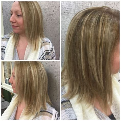 Longbob Lob Blonde Balayage Darkroot Perryjasonsauer SALONM OFMT Brown Hair With