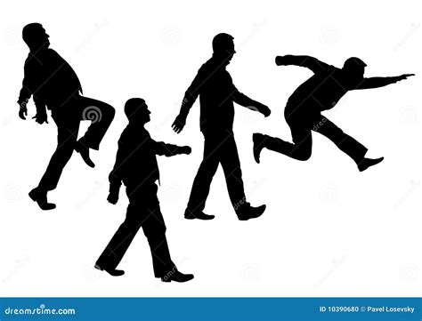 Moving People Silhouette Vector Stock Photo - Image: 10390680