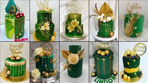 Green Gold Cake Decoration Ideas 2022 Emerald Green Cake Green Cake