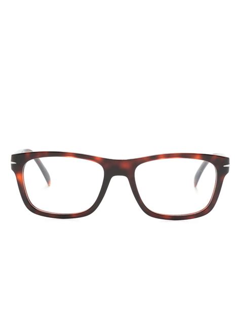 Eyewear By David Beckham Db Rectangle Frame Glasses Red