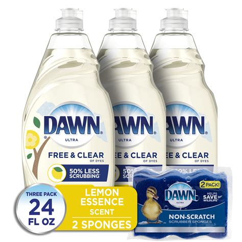 Dawn Pure Essentials Liquid Dish Soap Lemon Essence Ct Oz And