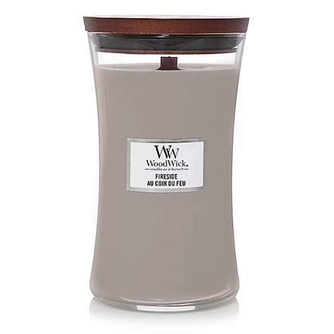 Large Hourglass Scented Candle With Crackle Wick Fireside By Woodwick