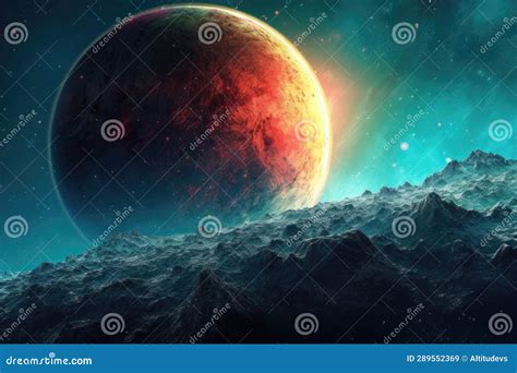 Exoplanet with a Vibrant and Colorful Atmosphere in Deep Space Stock ...