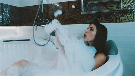 Two Happy Girl Taking A Bath Together On A Bathtub Stock Image Image