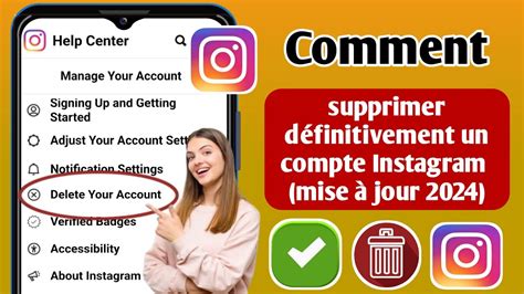 Comment supprimer un compte Instagram 2024 Compte Instagram supprimé