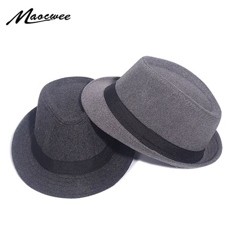 Sombrero Fedora clásico de ala ancha para hombre Sombrero de fieltro