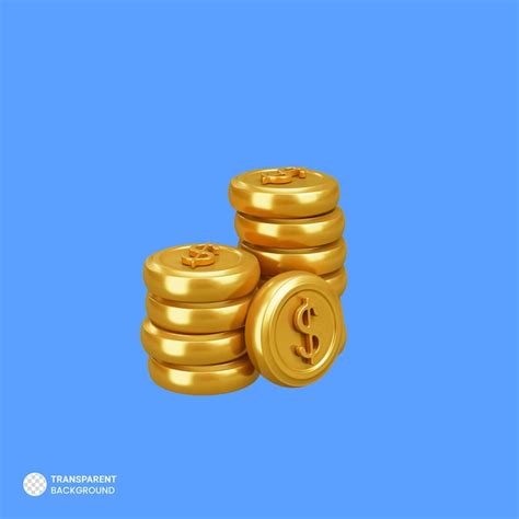 Pila dólar moneda icono aislado 3d render ilustración Archivo