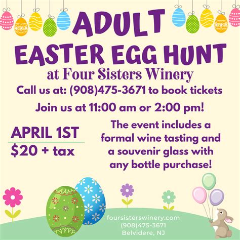 Adult Easter Egg Hunt | Four Sisters Winery