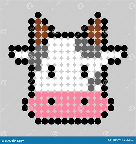 Cow Pattern Dots Pixel Cow Image Stock Vector Illustration Of