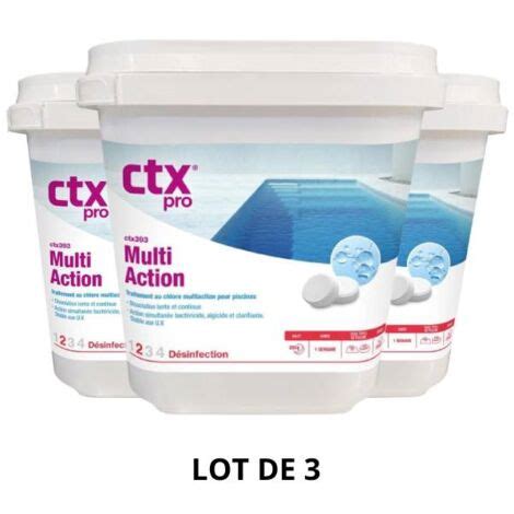 Produit D Entretien Piscine CTX 393 Multi Action 250 G 5 Kg 3x5