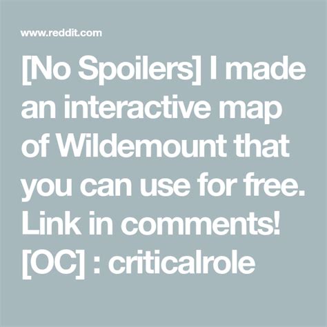 [No Spoilers] I made an interactive map of Wildemount that you can use for free. Link in ...