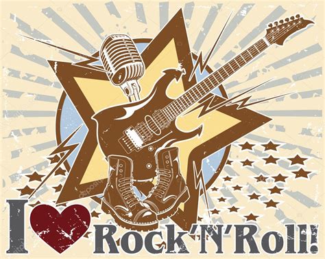 I love rock 'n' roll. poster — Stock Vector © osipovev #9659604