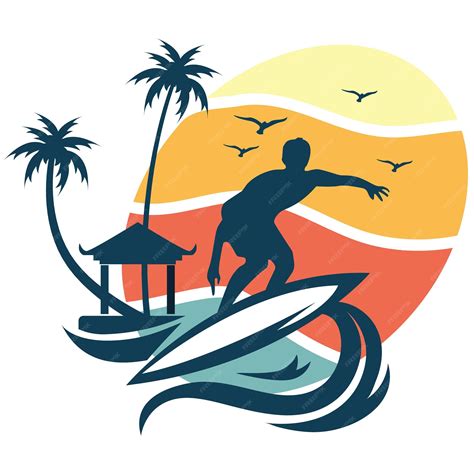 Premium Vector Summer Surfing Logo Vector Illustration 04