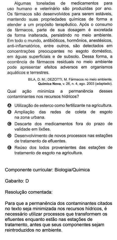 Questão ENEM 115 Prova Amarela ENEM 2019 FTD Resolve