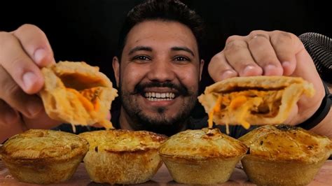 Asmr Comida Empadas De Carne Seca C Cheddar Queijo E Presunto