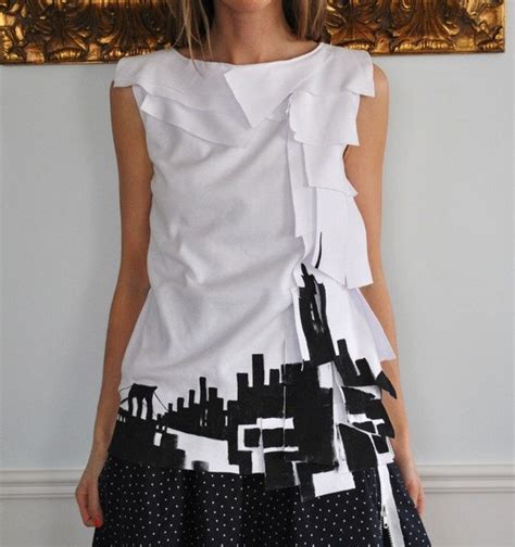 Hand Painted New York Skyline Art Top