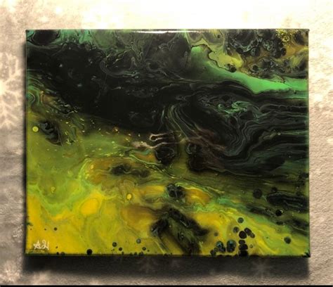 Green Acrylic Pour Painting - Etsy