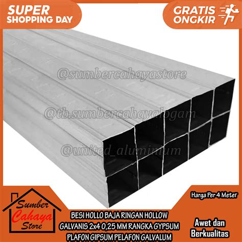 Jual Besi Hollo X Baja Ringan Hollow Galvanis Mm Rangka Gypsum