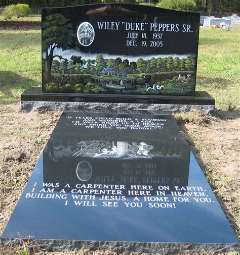 Full Color Scene On Black Granite Beautiful Cemetery Monuments