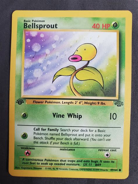 Bellsprout 49 64 1st Edition NM Near Mint Jungle Set Non Holo Pokemon