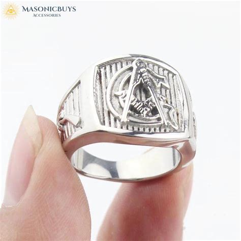 Silvery Stainless Steel "Master Mason" Masonic Ring | MasonicBuys