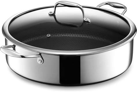 Hexclad Hybrid Nonstick Sauté Pan And Lid Chicken Fryer 7 Quart Dishwasher And