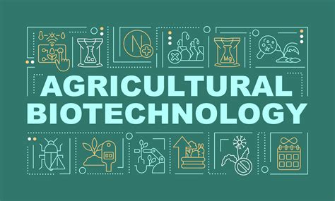 Agricultural Biotechnology Word Concepts Dark Green Banner Infographics With Editable Icons On