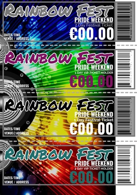 Copy Of Rainbow Festival Ticket Postermywall