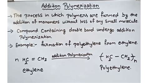 Addition Polymerizationpolymer Introduction To Polymer Chemistry Youtube